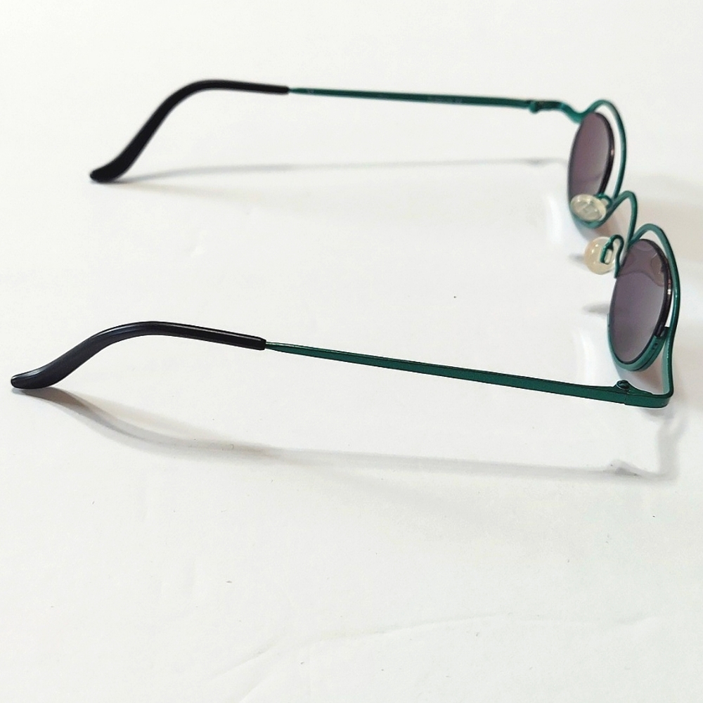 Theo Dozy Slim Green Frame Dark Lens Ladies Sunglasses - Picture 4 of 6